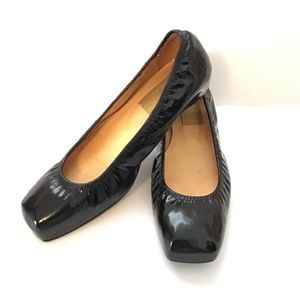 Lanvin Black Ballet Flats Patent Square Toe